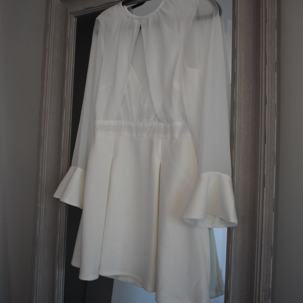 White fit & flare dress